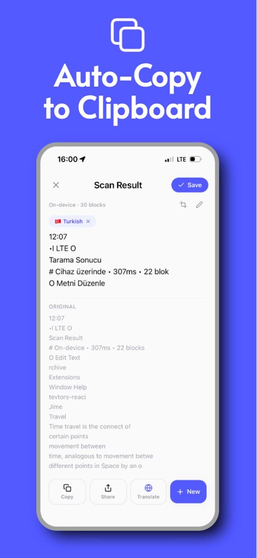 Auto-copy extracted text to clipboard