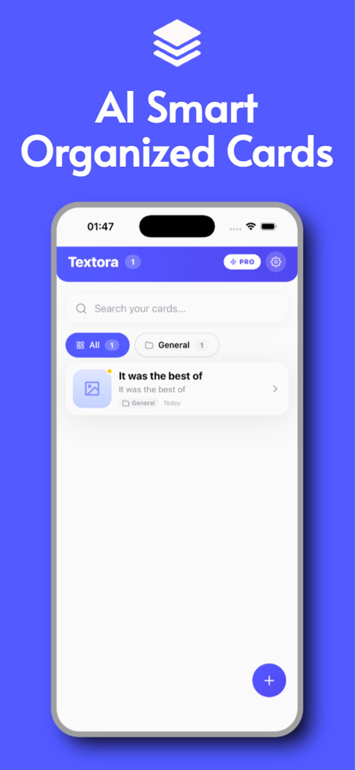 AI smart organized cards