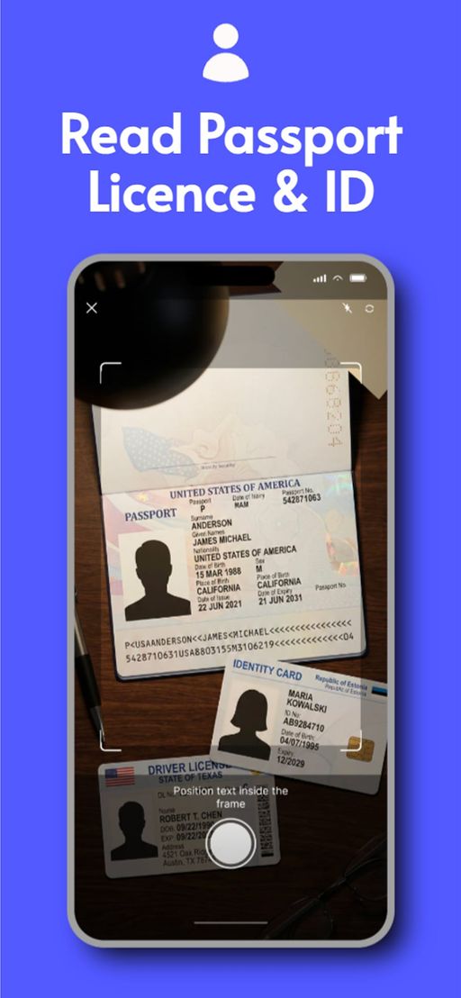 Read passport licence and ID