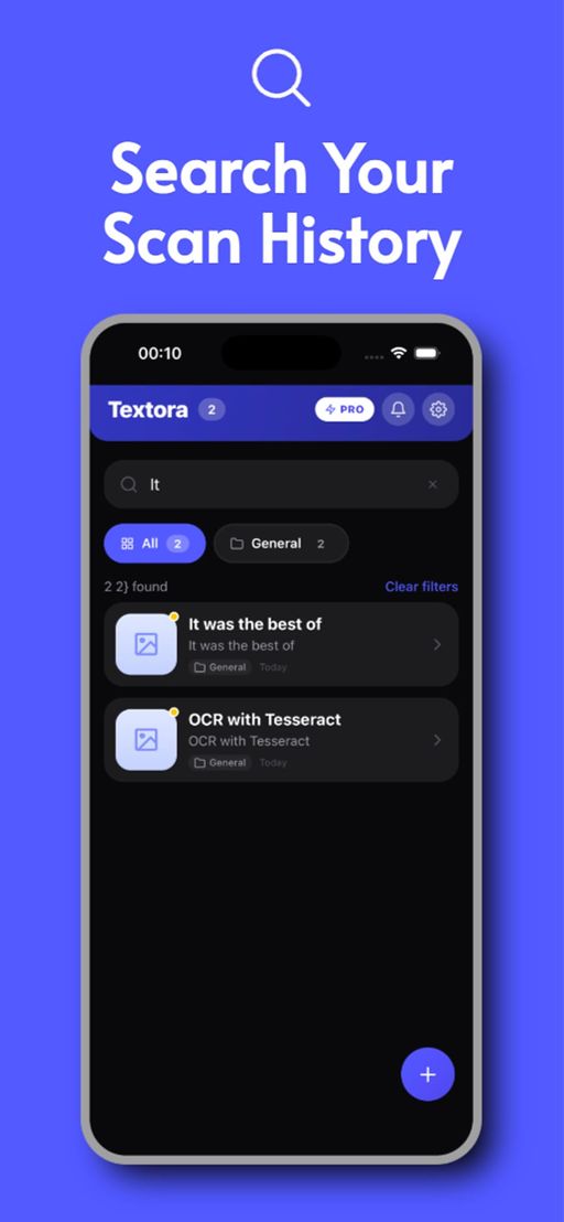 Search your scan history